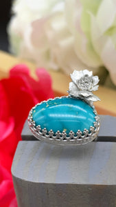 Fox Turquoise and sterling silver ring size 6