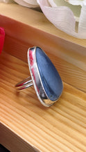 Load image into Gallery viewer, Blue Opal and sterling silver ring size 6 3/4-7