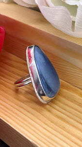Blue Opal and sterling silver ring size 6 3/4-7