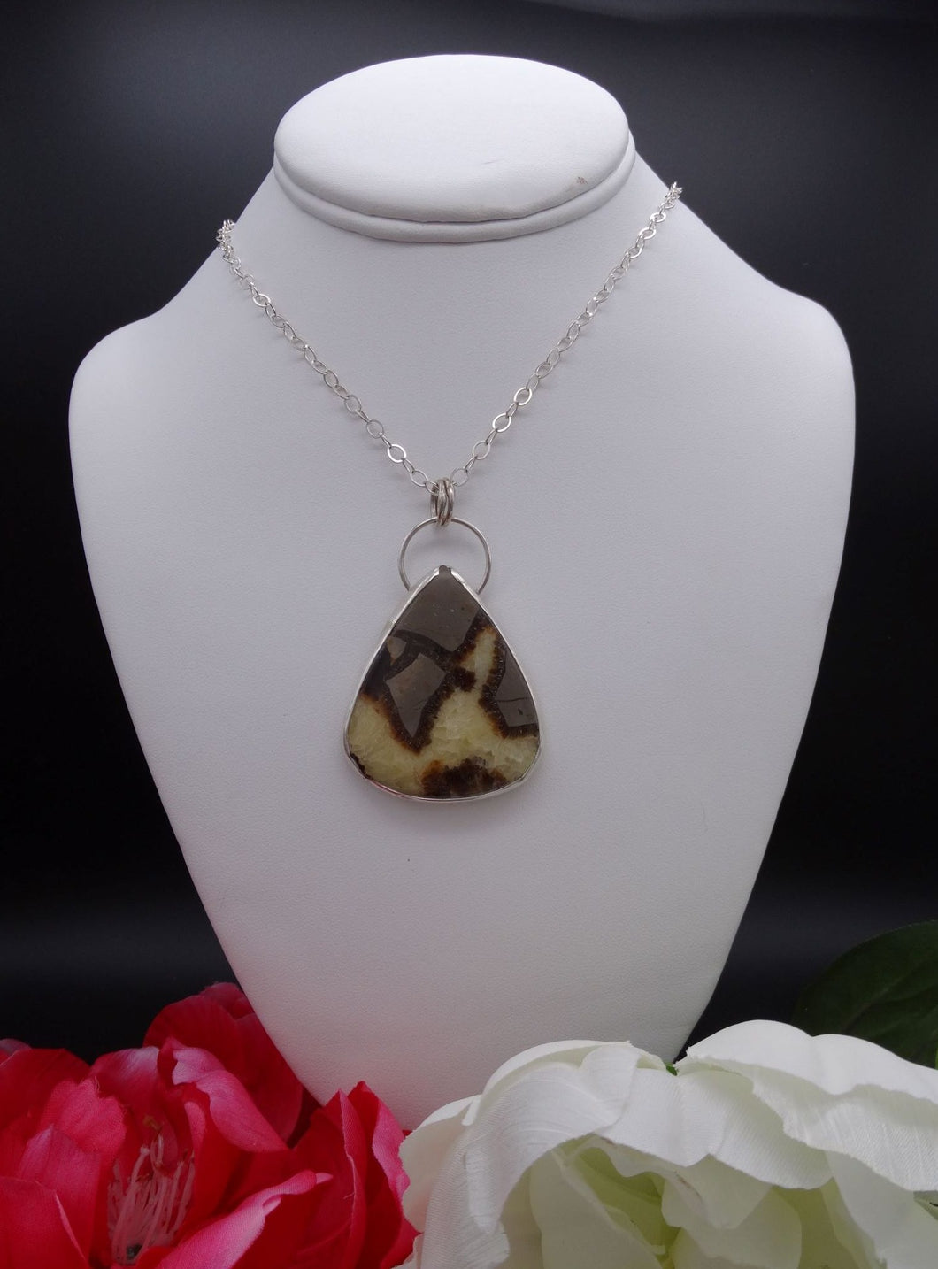 Septarian and Silver Necklace