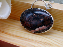 Load image into Gallery viewer, Red Snowflake Obsidian and Silver necklace