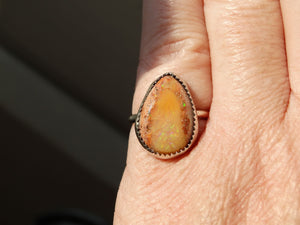 Cantera Opal and sterling silver ring size 5