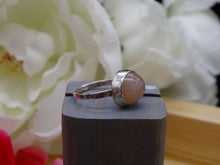 Load image into Gallery viewer, Peach Moonstone and silver ring size 6 1/2