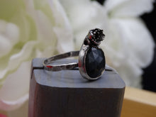 Load image into Gallery viewer, Sapphire and Silver Ring Size 9 1/2