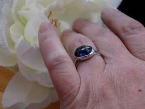 Iolite and silver ring size 8