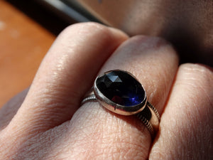 Iolite and silver ring size 8