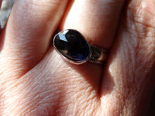 Load image into Gallery viewer, Iolite and silver ring size 8