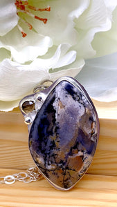 Amethyst Sage Agate and Silver Necklace