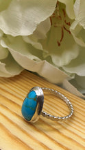 Load image into Gallery viewer, Kingman Turquoise and Silver Ring Size 9 1/2