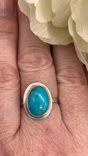 Load image into Gallery viewer, Kingman Turquoise and Silver Ring Size 8 1/2