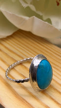 Load image into Gallery viewer, Kingman Turquoise and Silver Ring Size 8 1/2