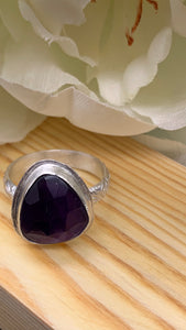 Amethyst and Silver Ring Size 8 1/2