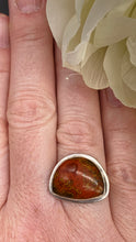 Load image into Gallery viewer, Moroccan Seam Agate and Silver Ring Size 8 1/2