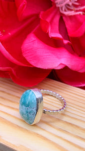 American Turquoise and Silver Ring Size 6
