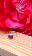 Load image into Gallery viewer, Natural Ruby and Silver Ring Size 7 3/4