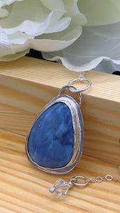 Blue Opal and Silver necklace