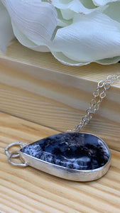 Dendritic Opal and Silver necklace