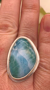 Larimar and Silver Ring Size 7 3/4