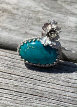Load image into Gallery viewer, Fox Turquoise and sterling silver ring size 6