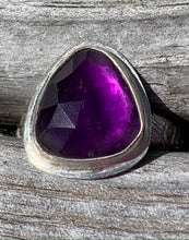 Load image into Gallery viewer, Amethyst and Silver Ring Size 8 1/2