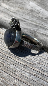 Labradorite and Silver Ring Size 8