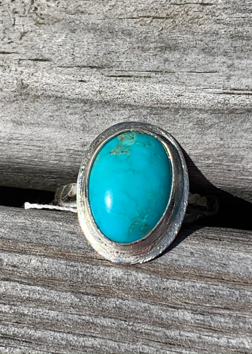 Kingman Turquoise and Silver Ring Size 8 1/2