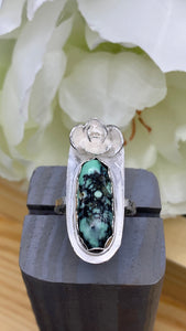 Midori Variscite and Silver Ring Size 6 3/4 - 7